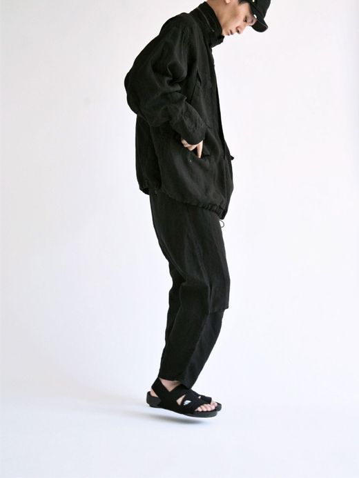 ANACHRONORM AN096 / LINEN TAPERED EASY PANTS / BLACK