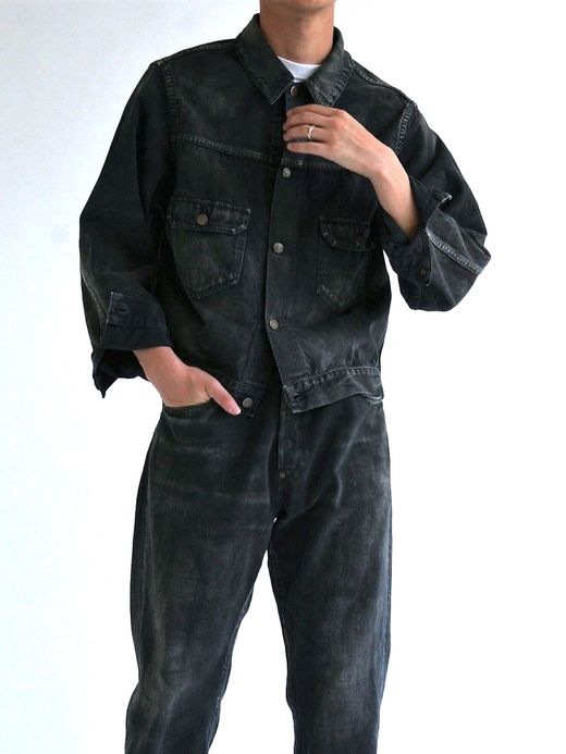 ANACHRONORM AN097-W1 / 2nd WORK JACKET SULFUR DYE / BLACK