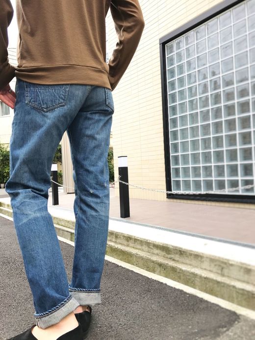 ANACHRONORM Washed Denim Slim Jeans / indigo