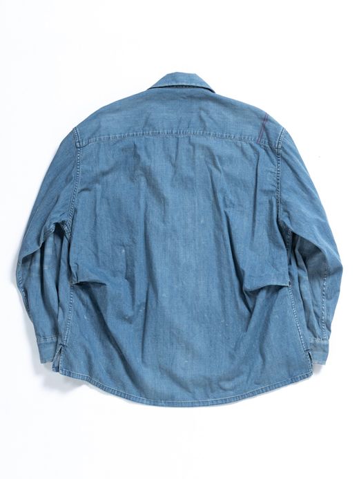ANACHRONORM AN109-W1 / DENIM TUCK OPEN COLLAR SHIRT / Lt.INDIGO
