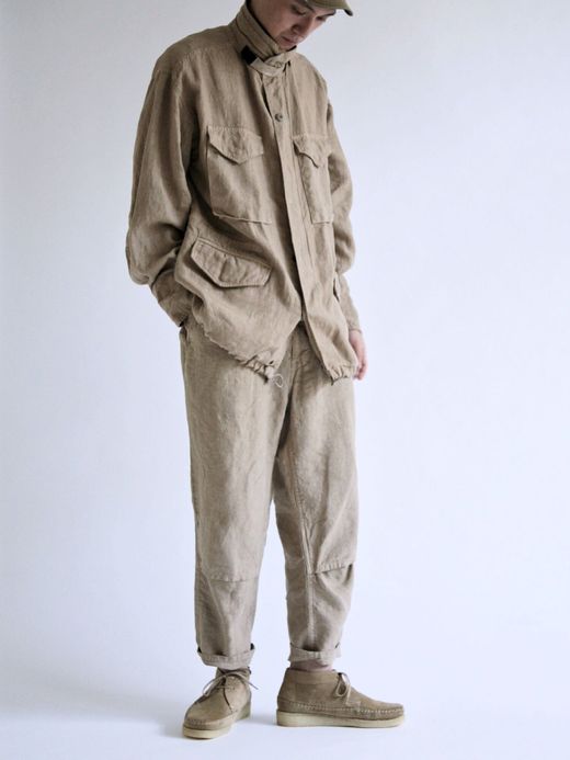 ANACHRONORM AN096 / LINEN TAPERED EASY PANTS / BEIGE