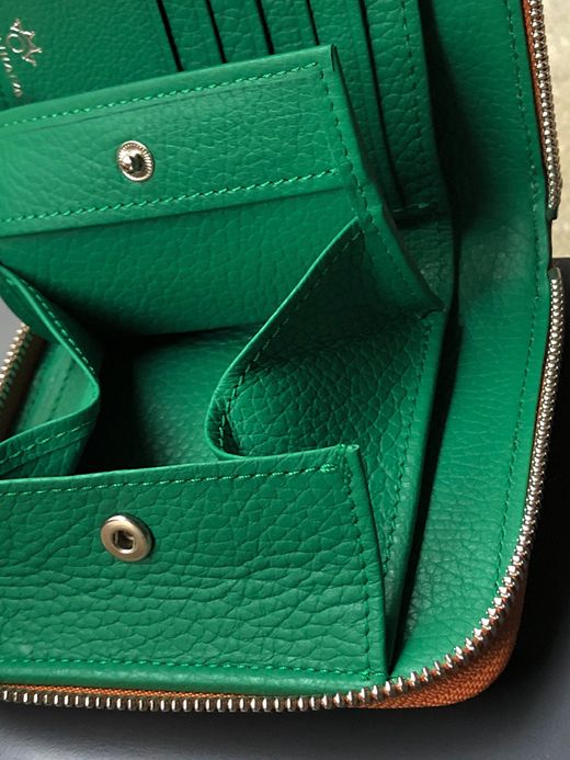 TSUNAIHAIYA BRINCADEIRA ROUND ZIP SHORT WALLET / CAMEL GREEN 