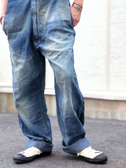 ANACHRONORM 8ozDenim Tapered Overall / indigo(aging wash)