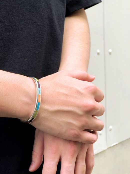 Indian Jewelry LARRY LORETTO INLAY BANGLE / TYPE J