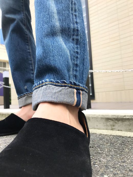 ANACHRONORM Washed Denim Slim Jeans / indigo