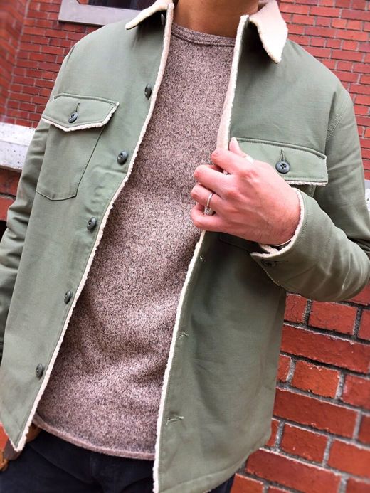 LIFT UP Boa × Back Satin Army Shirts / olive drab