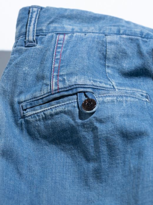 ANACHRONORM AN108-W1 / DENIM TUCK WIDE TROUSERS / Lt.INDIGO