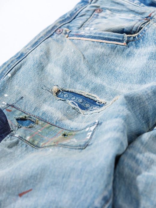 ANACHRONORM AN089 / 20AW PATCHWORK REMAKE DENIM PANTS / INDIGO