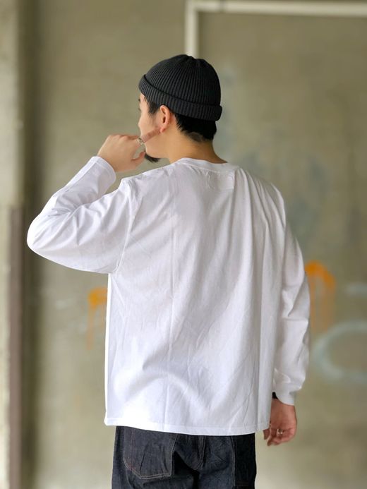 ANACHRONORM NM-TS07 / EMBROIDERED L/S T-S / WHITE B