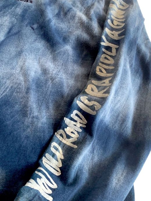 ANACHRONORM AN111-STCL / STENCIL BLEACHING TIE DYE L/S T-S / Dk.INDIGO