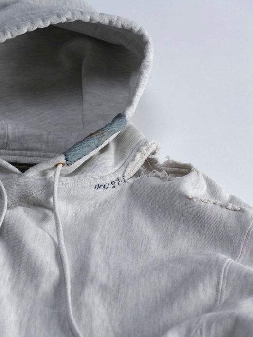 ANACHRONORM NM-SW02-W1 / DAMAGED HOODED SWEAT PARKER / OATMEAL