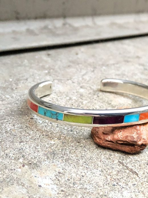 Indian Jewelry LARRY LORETTO INLAY BANGLE / TYPE I