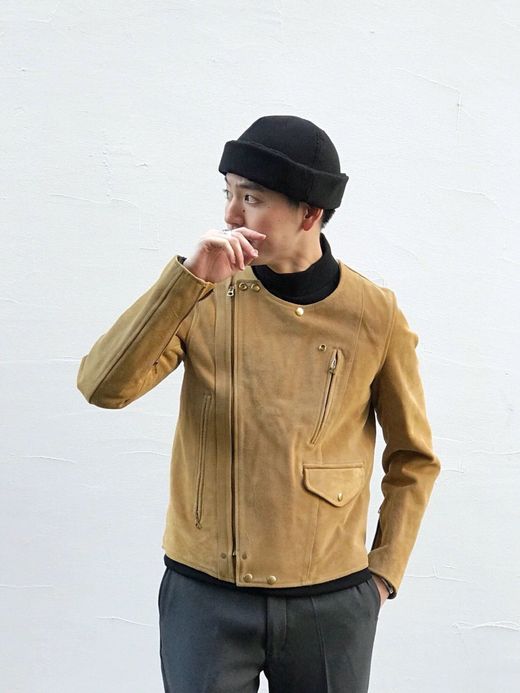 ANACHRONORM ANA234 / SUEDE BOA RIDERS JACKET / CAMEL