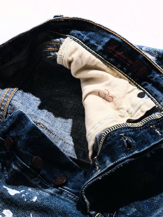 ANACHRONORM AN070 / PAINT REMAKE DENIM PANTS / INDIGO