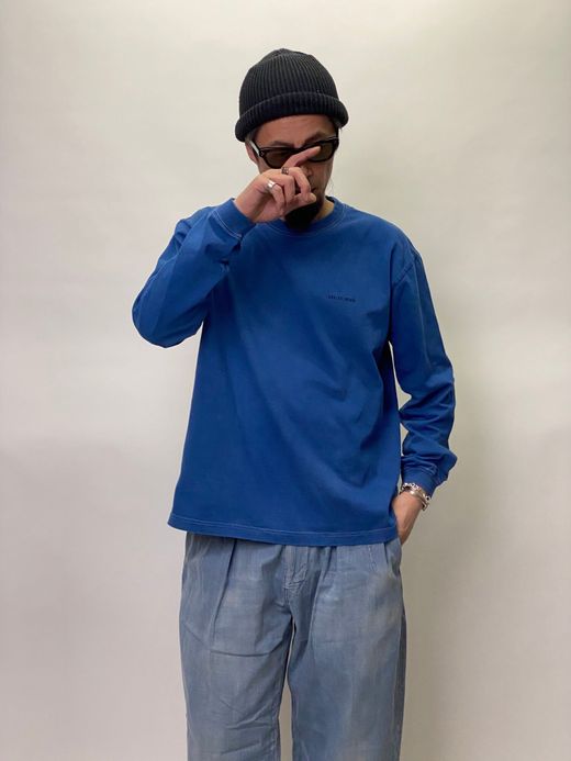 ANACHRONORM AN112-IND / INDIGO EMBROID L/S T-S / Lt.INDIGO