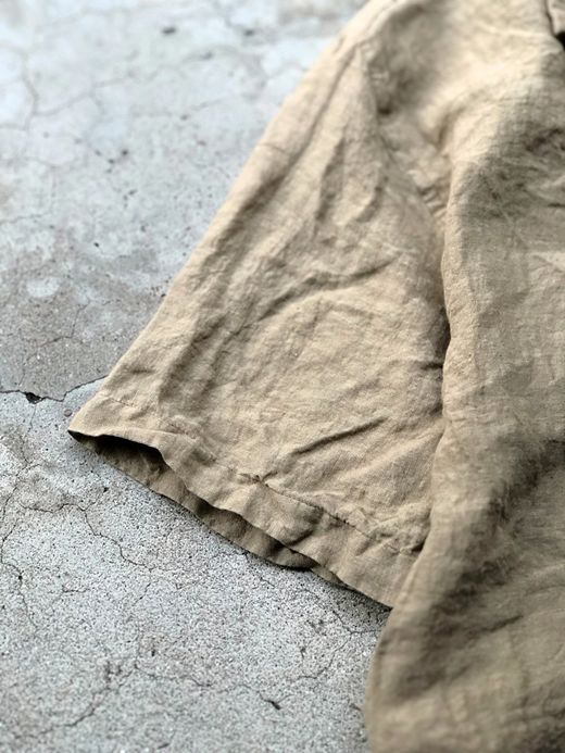 Spinner Bait 314LG / グランジウォッシュリネンオープンカラー半袖シャツ / キャメル