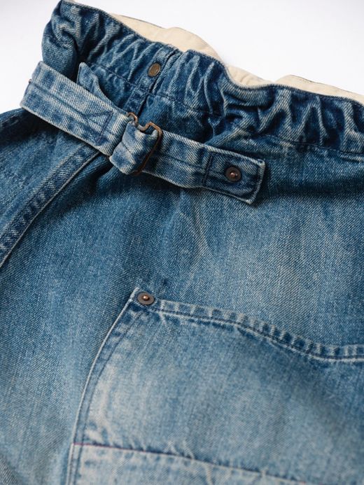 ANACHRONORM AN120-W / CINCHBACK DENIM EASY PANTS / INDIGO AGING WASH