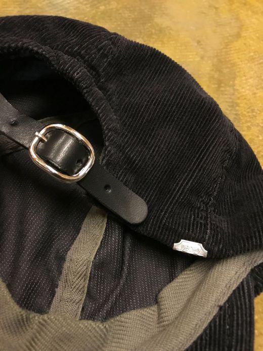 ANACHRONORM Corduroy Leather Buckle Cap / black