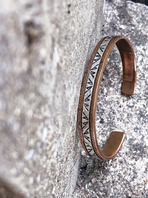Indian Jewelry Wylie Secatero Silver&Copper Bangle / type D