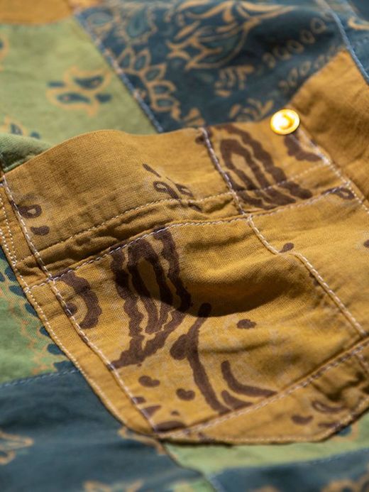 ANACHRONORM AN106 / S/S PATCH WORK COVERALL SHIRT / B.BEIGE
