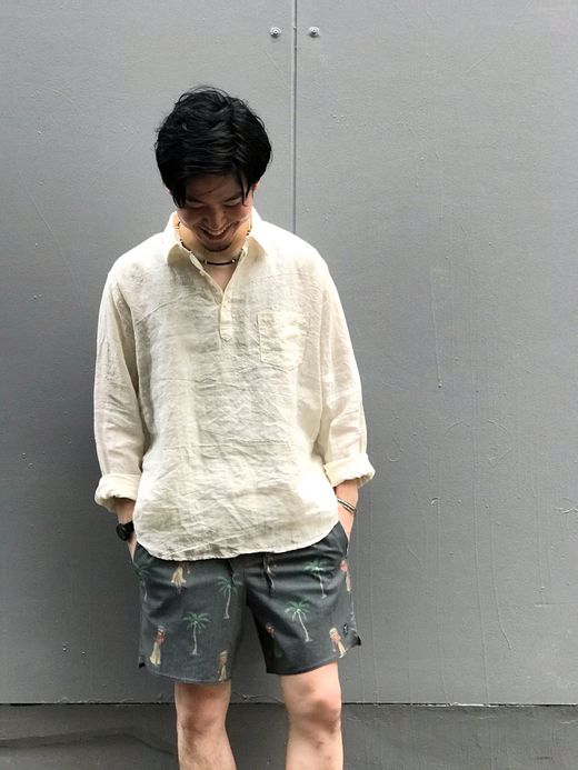 Spinner Bait 302LG / グランジウォッシュリネンラモスシャツ / ホワイト
