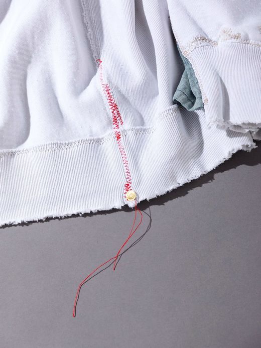 ANACHRONORM AN088 / CRASHED SWEATSHIRT / WHITE