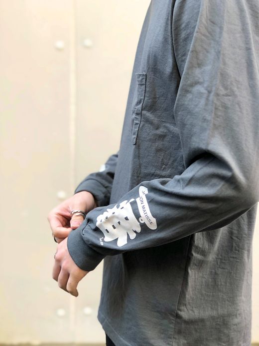  JM19SS1S03 / THE 1ST SHOP × JM LONG SLEEVE POCKET TEE / GREY