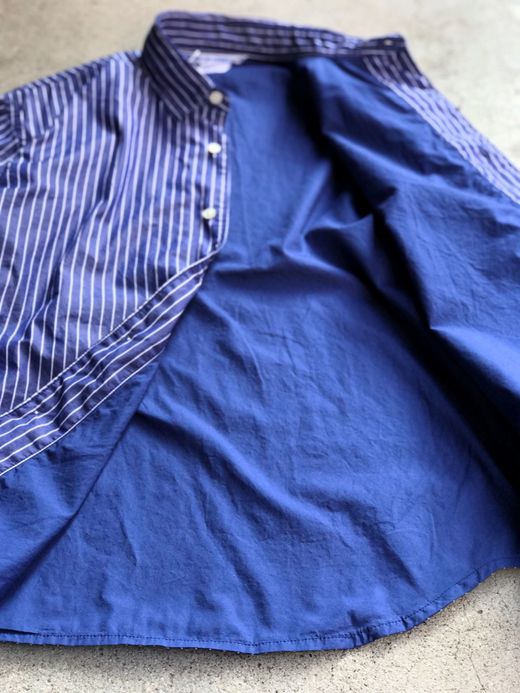 NECESSARY or UNNECESSARY 90011534 / W/SHIRT STRIPE / NAVY-STRIPE