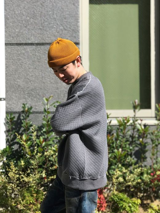 VOO VOO-981 / QUILT JAGGED CREW / CHARCOAL