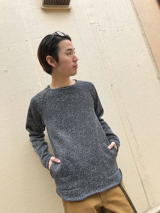 Spinner Bait ホームスパンフリースラグランクルーL/S / ブラック