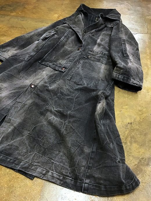 ANACHRONORM Damaged Twill Cowboy Coat / black