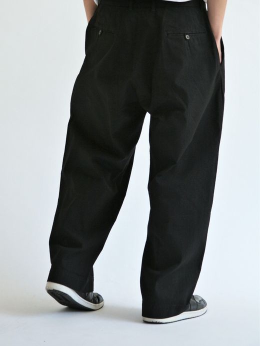 ANACHRONORM AN108 / DENIM TUCK WIDE TROUSERS / BLACK