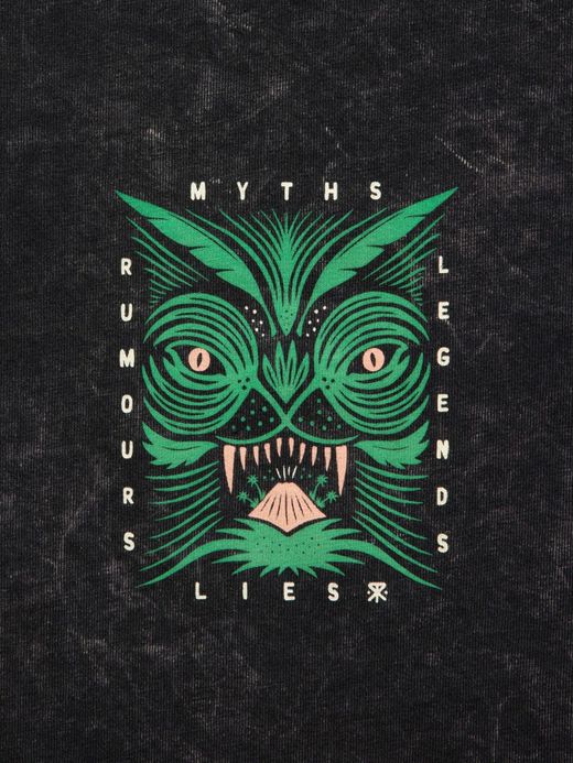 ROARK REVIVAL RT708 / "JUNGLE LUCIDUM" DYED TEE / BLACK