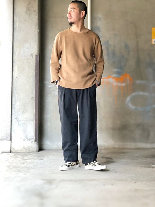 ANACHRONORM NM-TR03 / STANDARD TUCK WIDE TROUSERS / BLACK