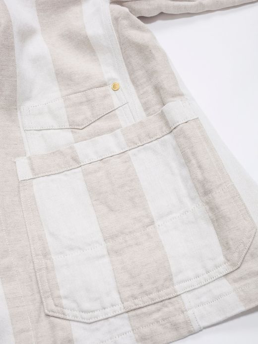 ANACHRONORM ANA351 / STRIPE WORK LAPEL JK / OFF WHITE