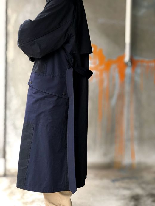 ANACHRONORM ANA034 / COWBOY TRENCH COAT / BLACK