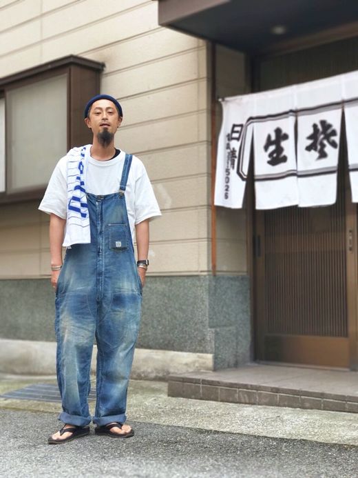 ANACHRONORM 8ozDenim Tapered Overall / indigo(aging wash)