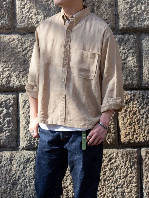 ANACHRONORM AN104 / WIDE B.D SHIRTS / Lt.BEIGE