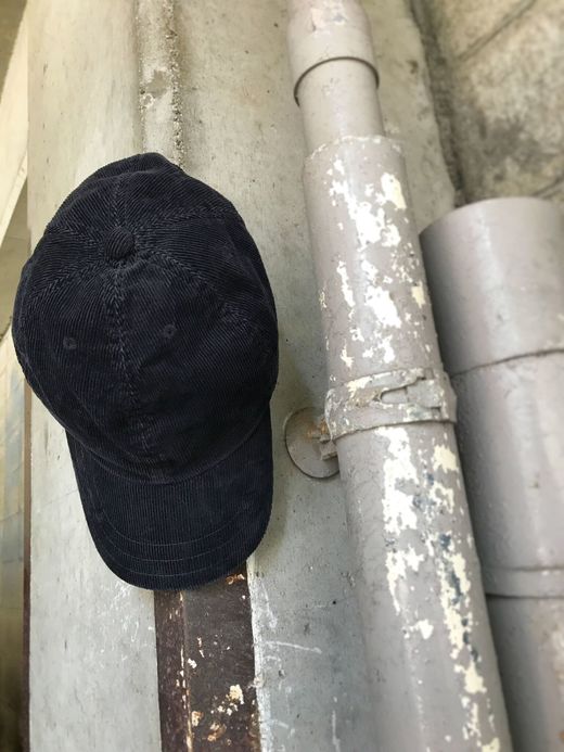 ANACHRONORM Corduroy Leather Buckle Cap / black