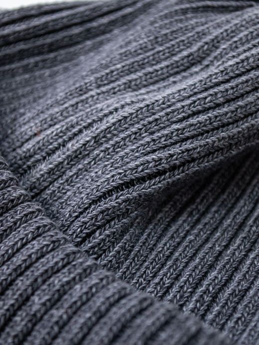 ROTOTO R5050 / INDIGO COTTON ROLL UP BEANIE / BLACK DENIM