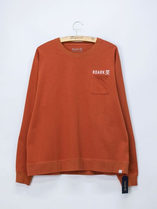 ROARK REVIVAL RLTJHW701 / "LOGO" 9.3oz H/W L/S POCKET TEE / TERRACOTTA