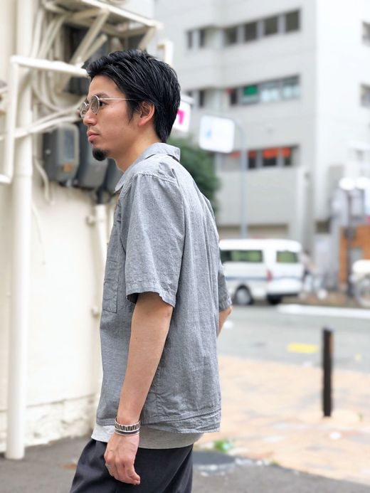 remilla プルデクト五分シャツ / GRY.MK