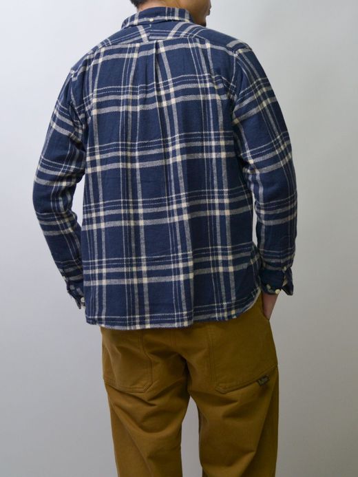 Spinner Bait 301HC / ヘリンボンチェック起毛エイタシャツ / ネイビー