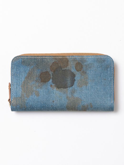 ANACHRONORM ANBB036 / DAMAGED DENIM LONG WALLET / INDIGO×NATURAL