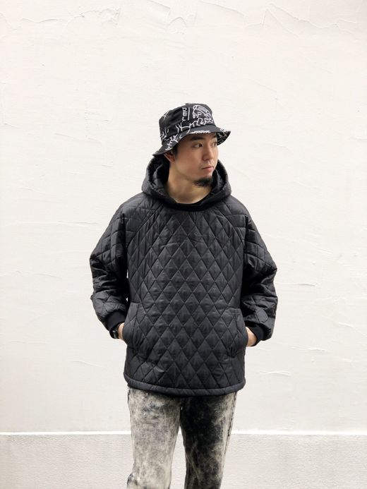 VOO VOO-950 / QUILT HOODY / BLACK