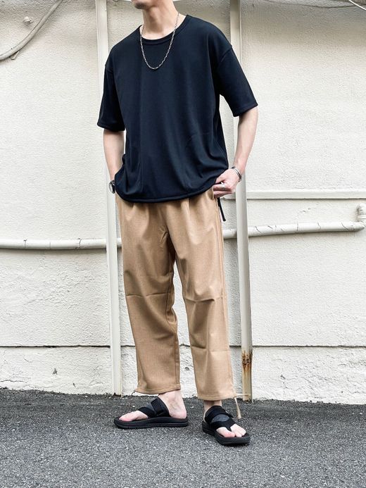 AXESQUIN-modified- 321019 / DRAW STRING TEE / BLACK