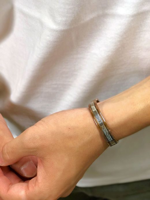 Indian Jewelry Wylie Secatero Silver&Copper Bangle / type B