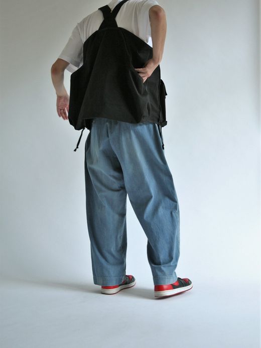 ANACHRONORM AN108-W1 / DENIM TUCK WIDE TROUSERS / Lt.INDIGO