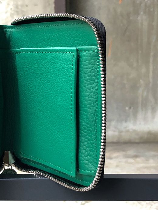 TSUNAIHAIYA BRINCADEIRA ROUND ZIP SHORT WALLET / BLACK GREEN