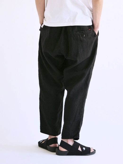 ANACHRONORM AN096 / LINEN TAPERED EASY PANTS / BLACK